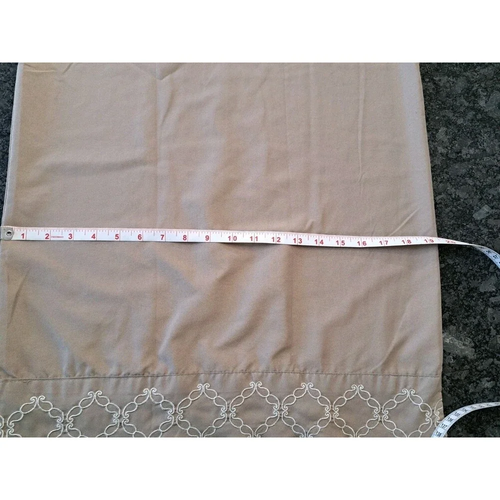 Huntington Home 4 Piece King Sheet & Pillowcase Set Tan Taupe Hem Embroidered
